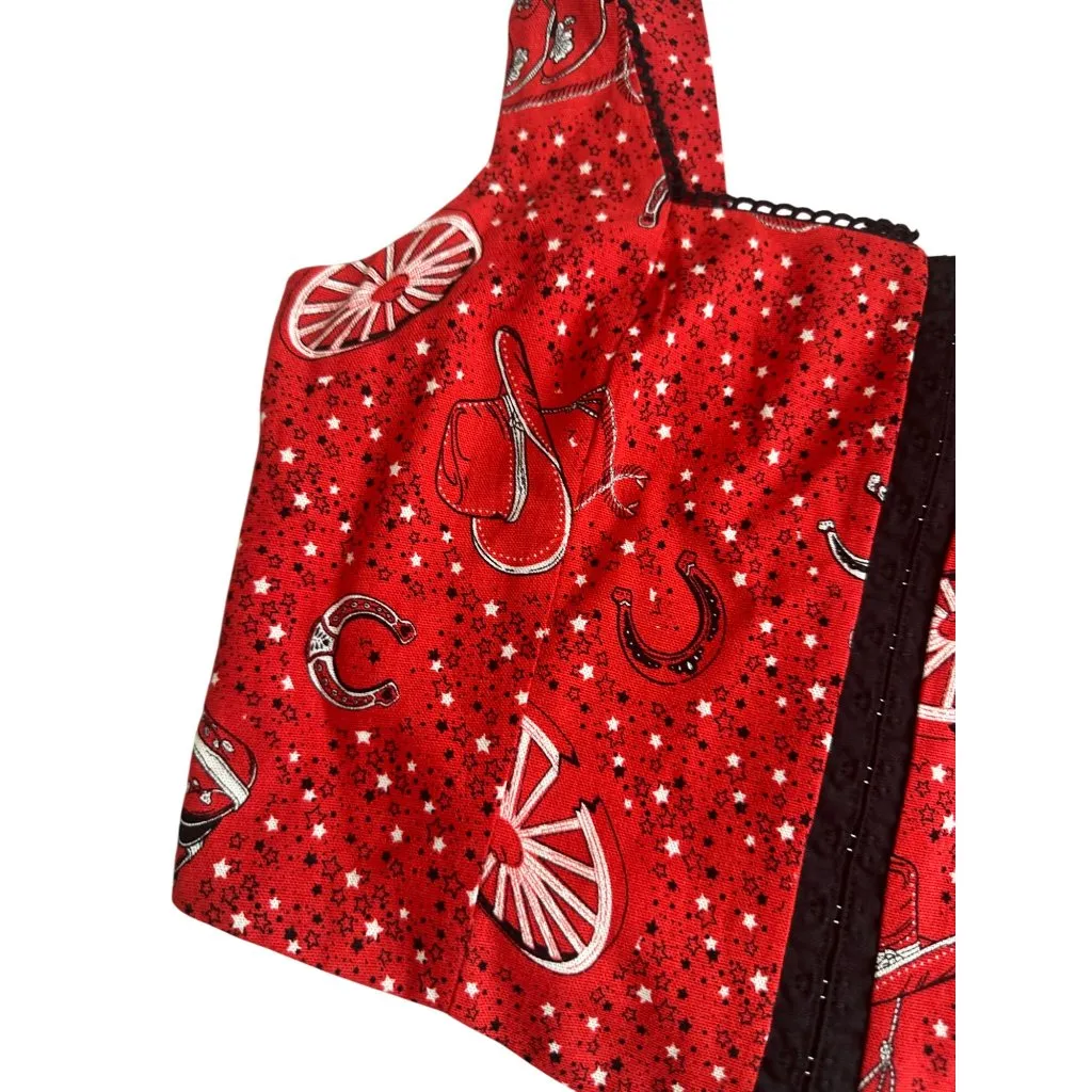 MONTEAU Red Western Crop Tank Top Size Medium NEW NWT - Image 6