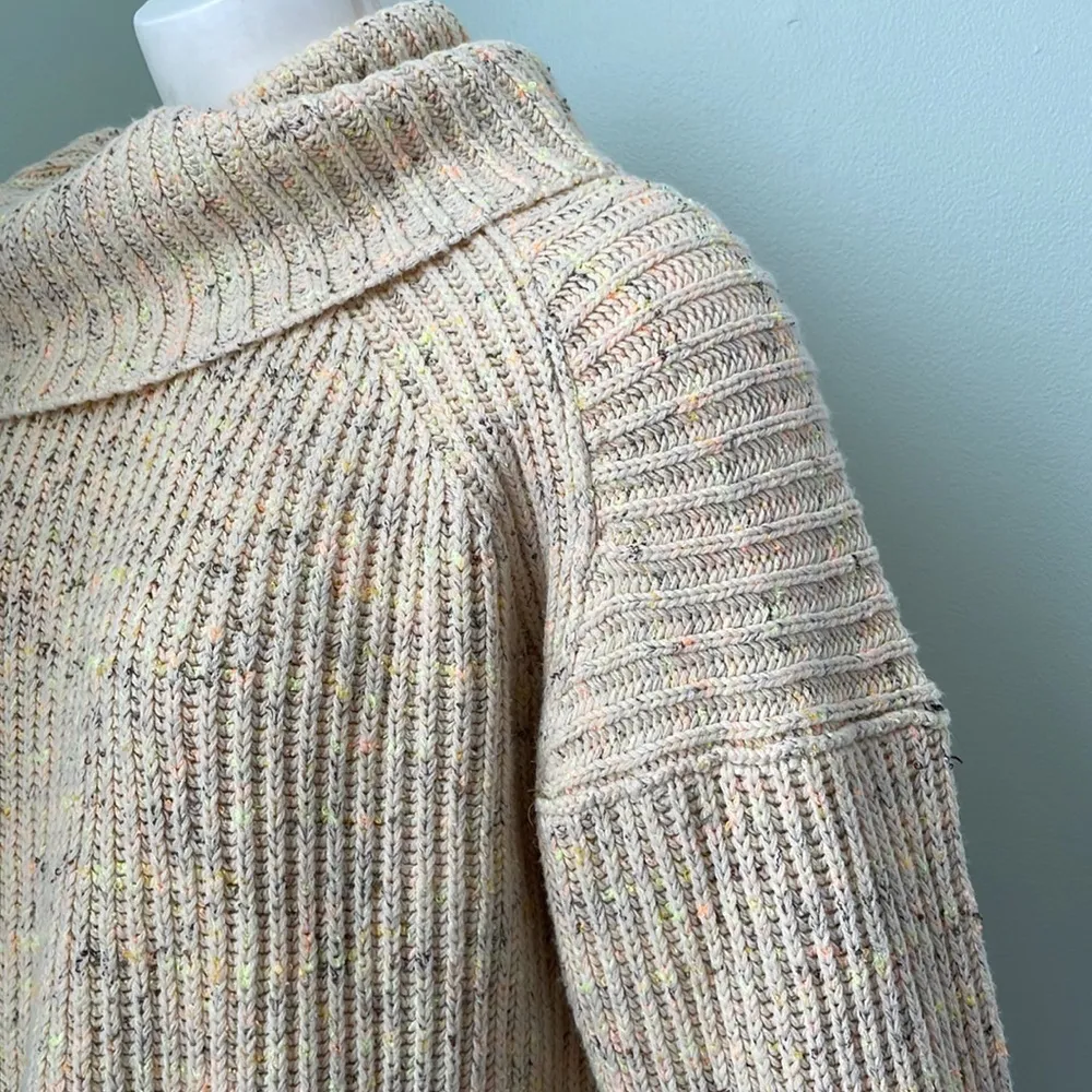 Free People Leo Tunic Oversized Sweater In Sassy Peach Combo XS - Image 8