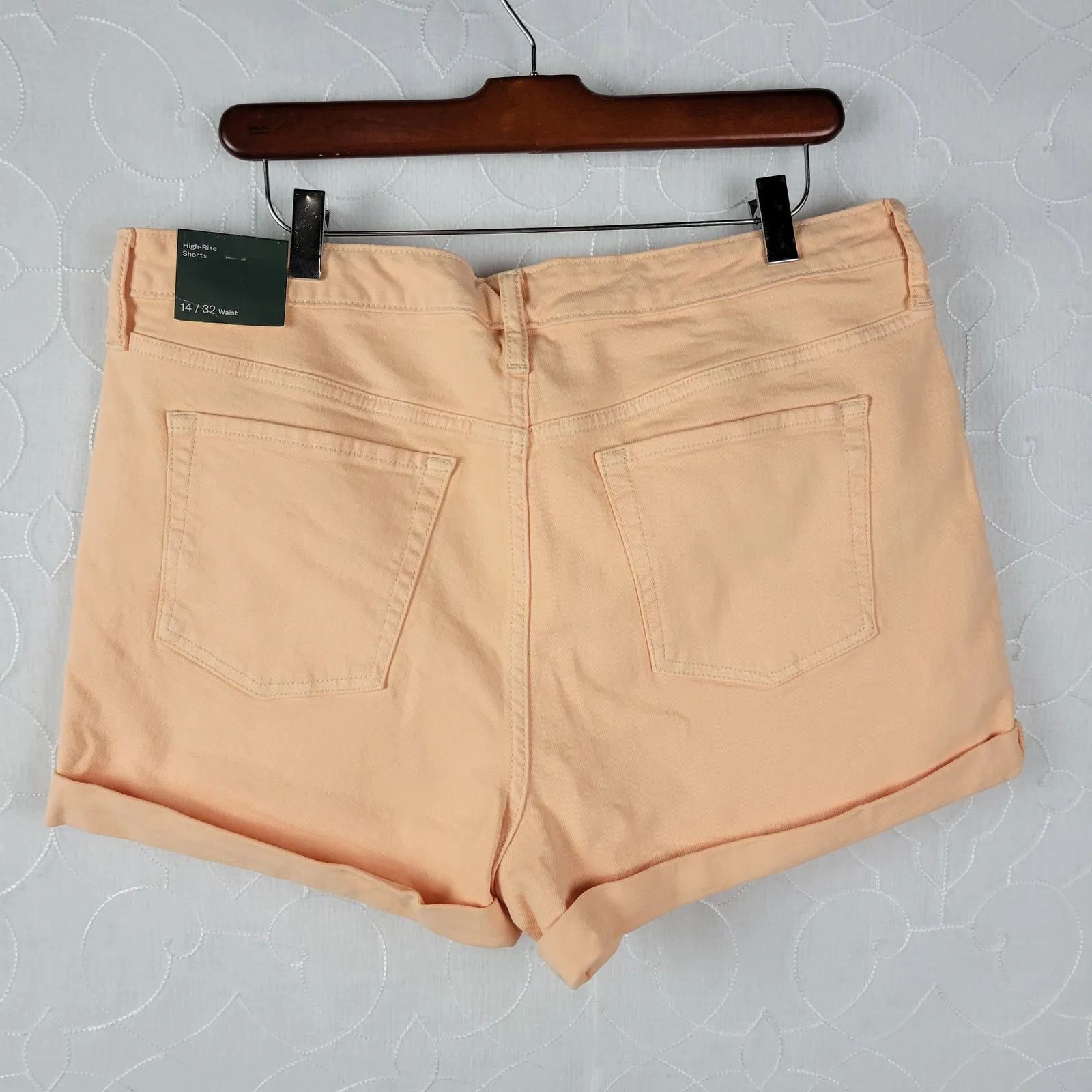 Wild‎ Fable Womens Short Size 14 Peach Pink High-Rise Rolled Cuff Jean Short NEW - Image 9