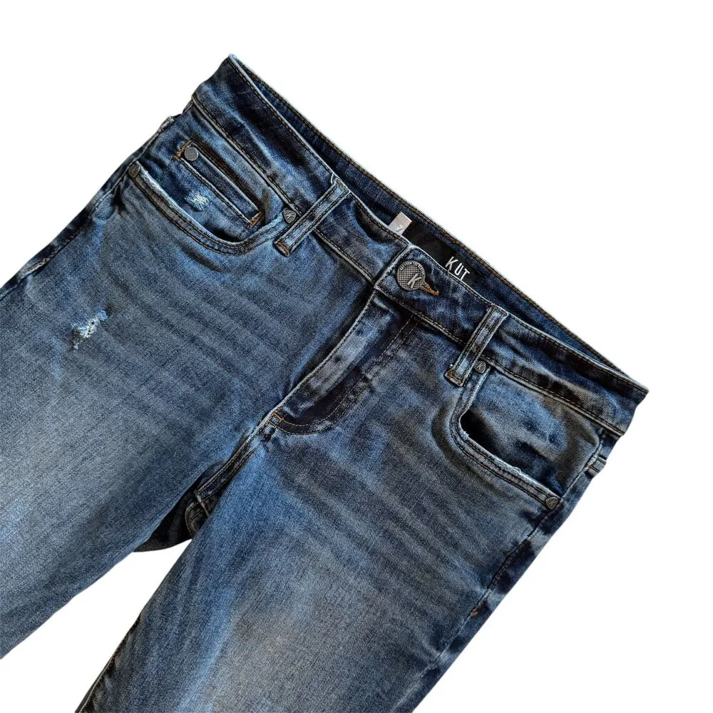 KUT from the Kloth | Catherine Boyfriend Jeans Medium Wash Size 2 Distressed - Image 2