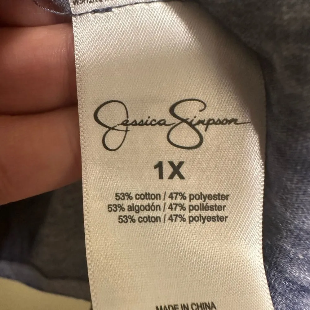 Jessica Simpson Amory burnout short sleeve cut out top - Image 7