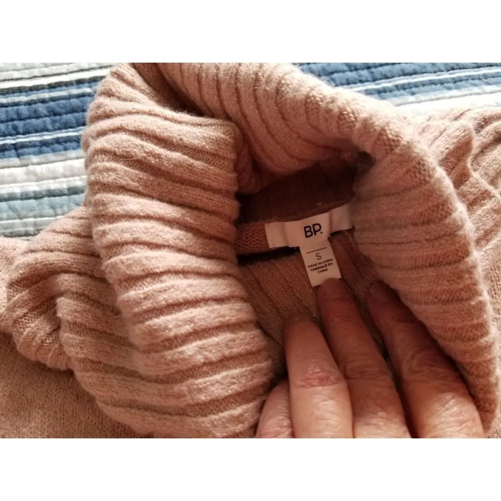 BP Womens Sweater Cowl Neck Knit Soft Pullover Oversized Pink Adobe Size Small - Image 8