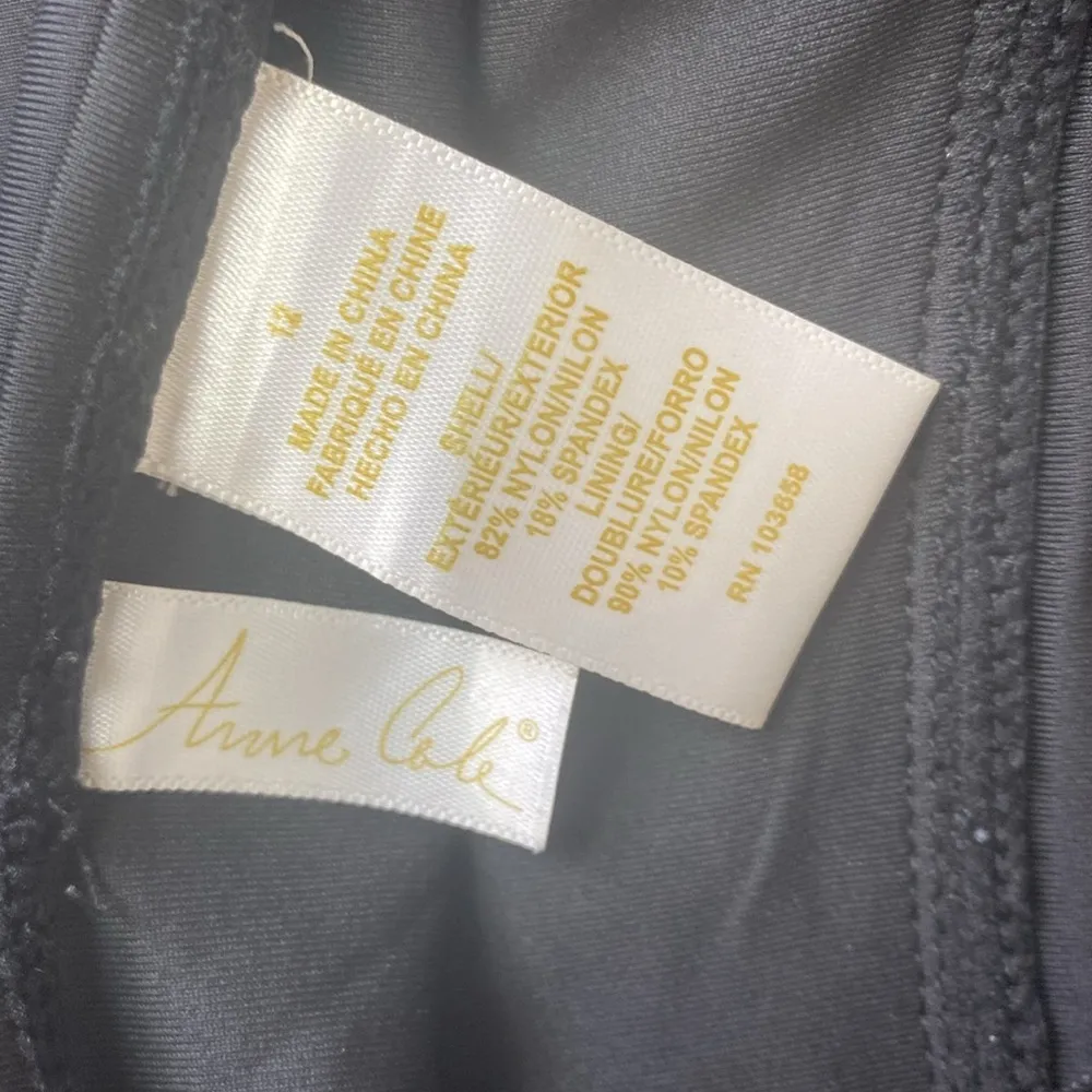 Anne Cole Black Contour Wire Free 1 Piece Bathing Swim Suit 12 - Image 5