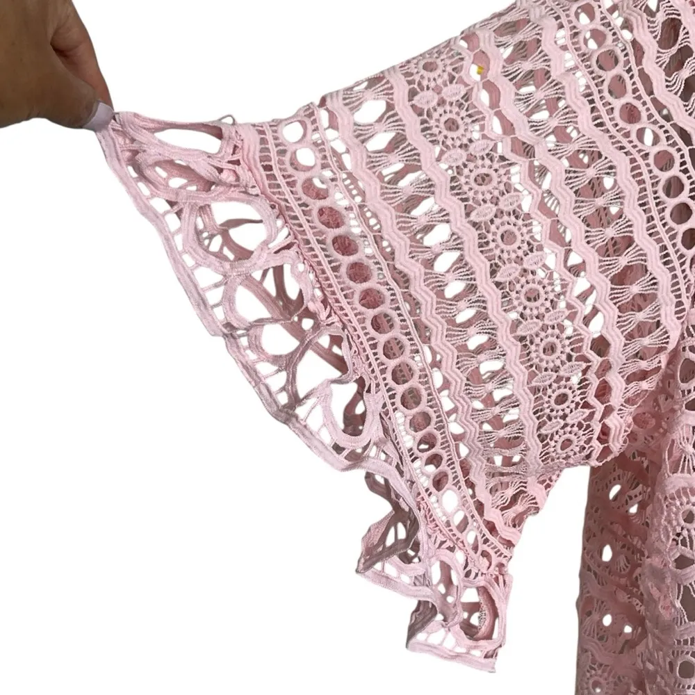 Lane Bryant Pink Crochet Top Women’s Plus Size 22/24 See Through Coverup - Image 6