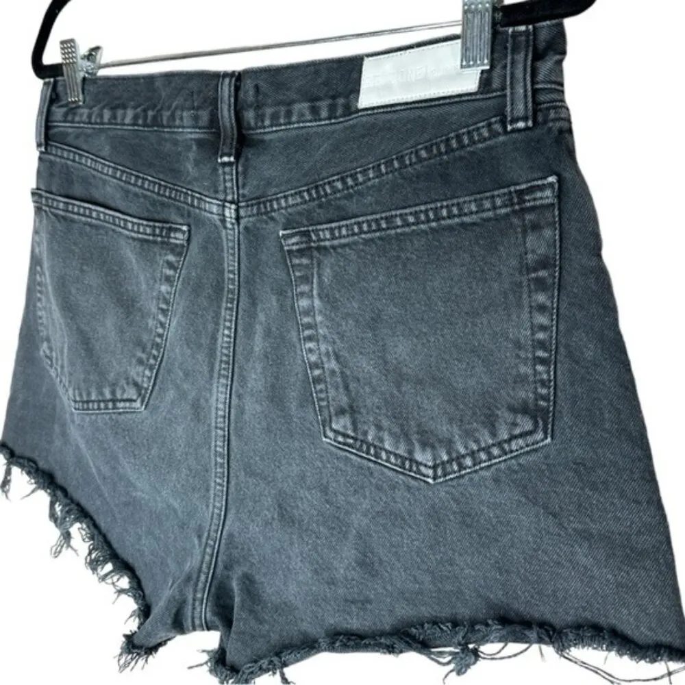 RE/DONE High Rise Washed Black Cut Off Denim Shorts Size 30 - Image 7