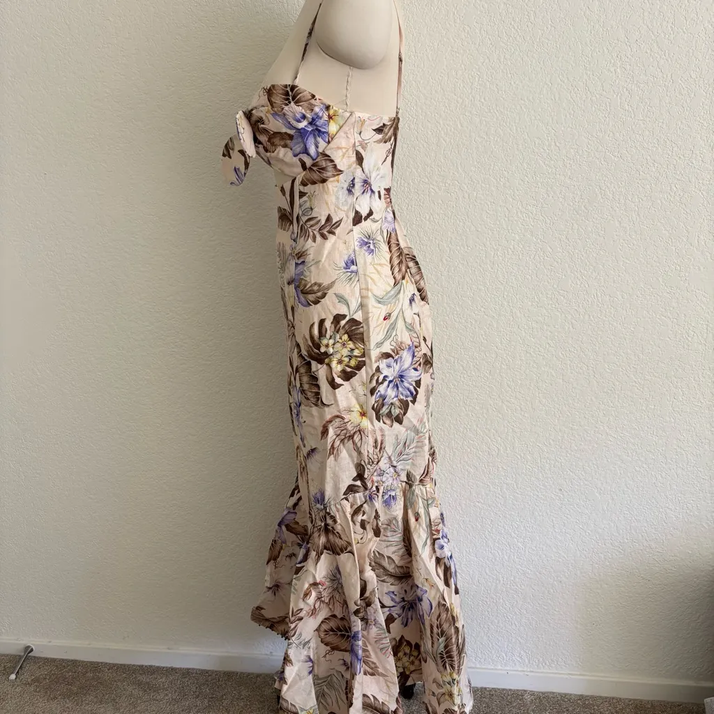 NWOT Zimmermann linen  Cream and Purple Dress - Image 10