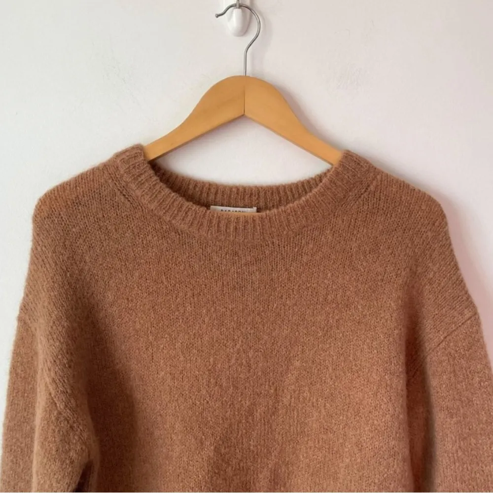 Babaton Calvin Alpaca Mohair Wool Crew Neck Sweater Brown Sz S - Image 3