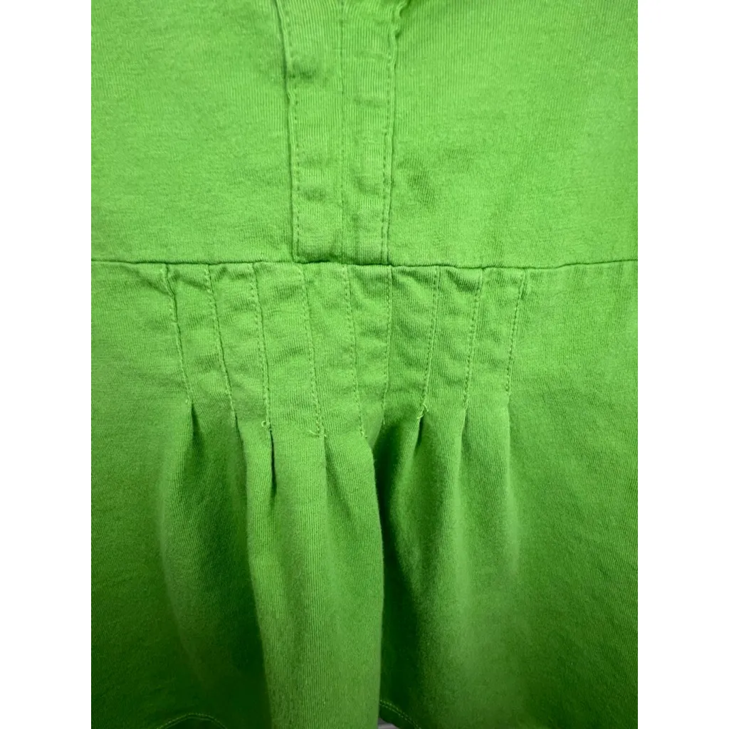 Boston Proper Vintage Y2K Lime Green Peplum Long Sleeve Blouse With Lace Trim - Image 5