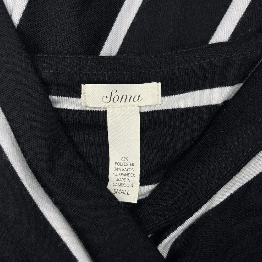 Soma Striped Maxi Dress Black & White Sundress Size Small - Image 8