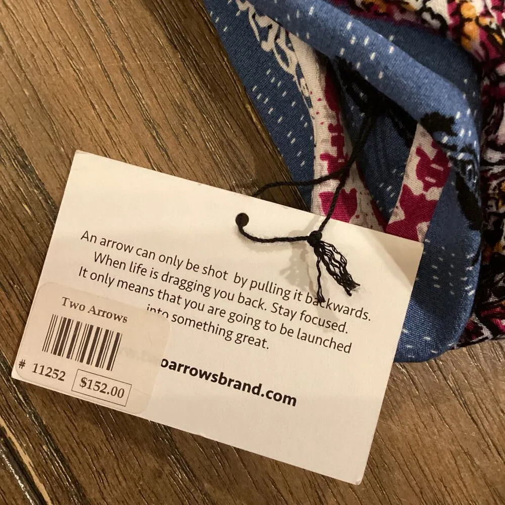 Two Arrows Revolve Aztec Tribal Print strapless tube maxi Dress Multi Color S - Image 9