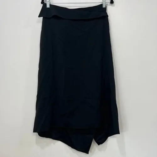 St. John Womens Black Skirt 6 Wrap Midi Modest Career Dog‎ Show Minimal Solid - Image 3