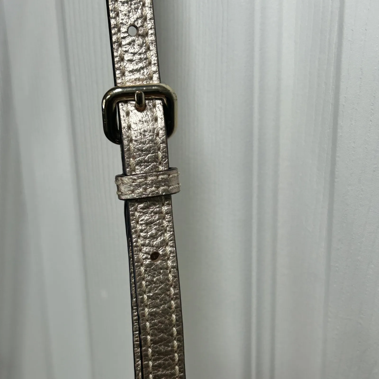 Kate Spade Wellesley Quinn‎ Metallic Gold Leather Tote Shoulder Bag Purse - Image 10