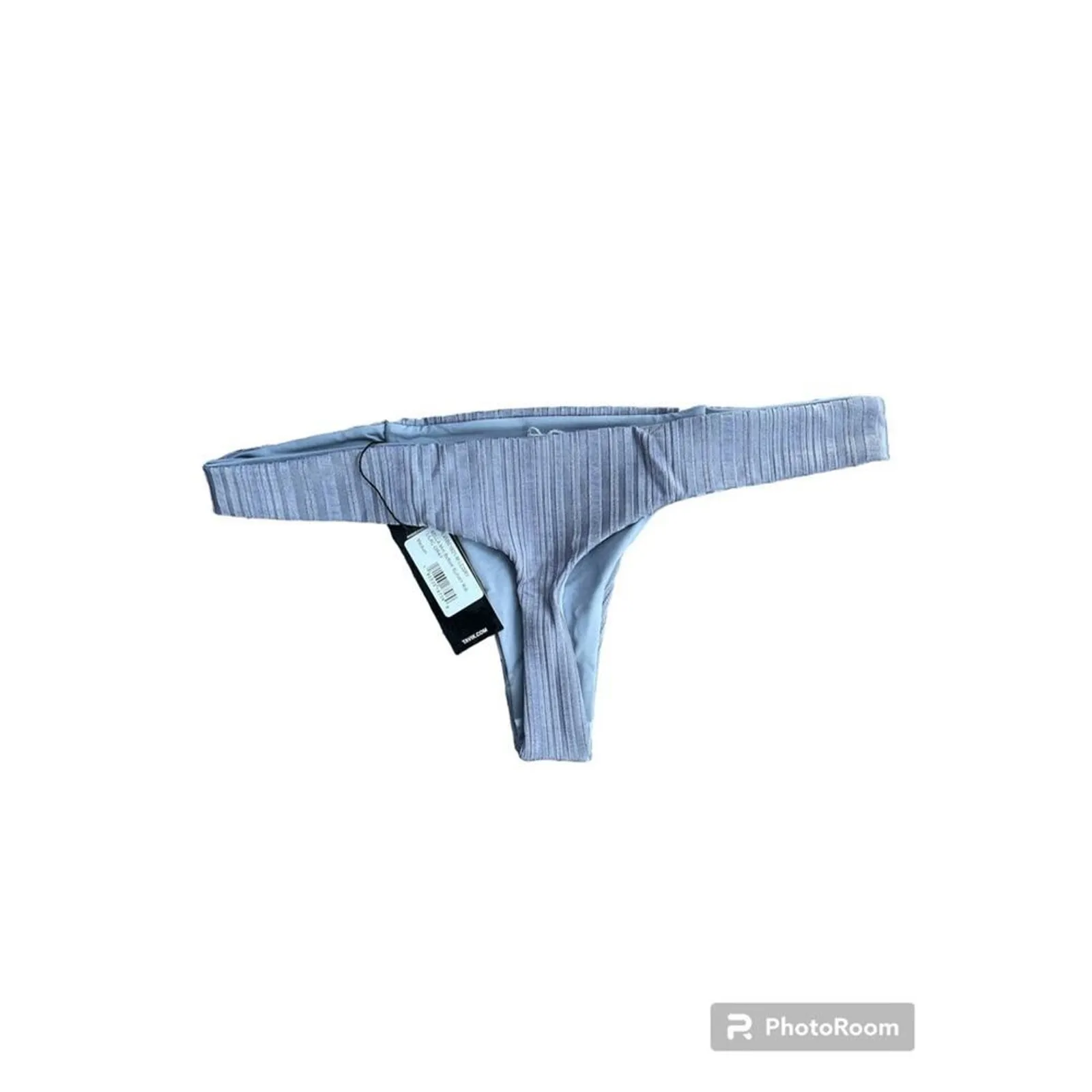 *NWT, Womens, Tavik Bella Bikini Bottom, Ribbed Thong, Cheeky, Lilac Gray, Sz M Size M - Image 9