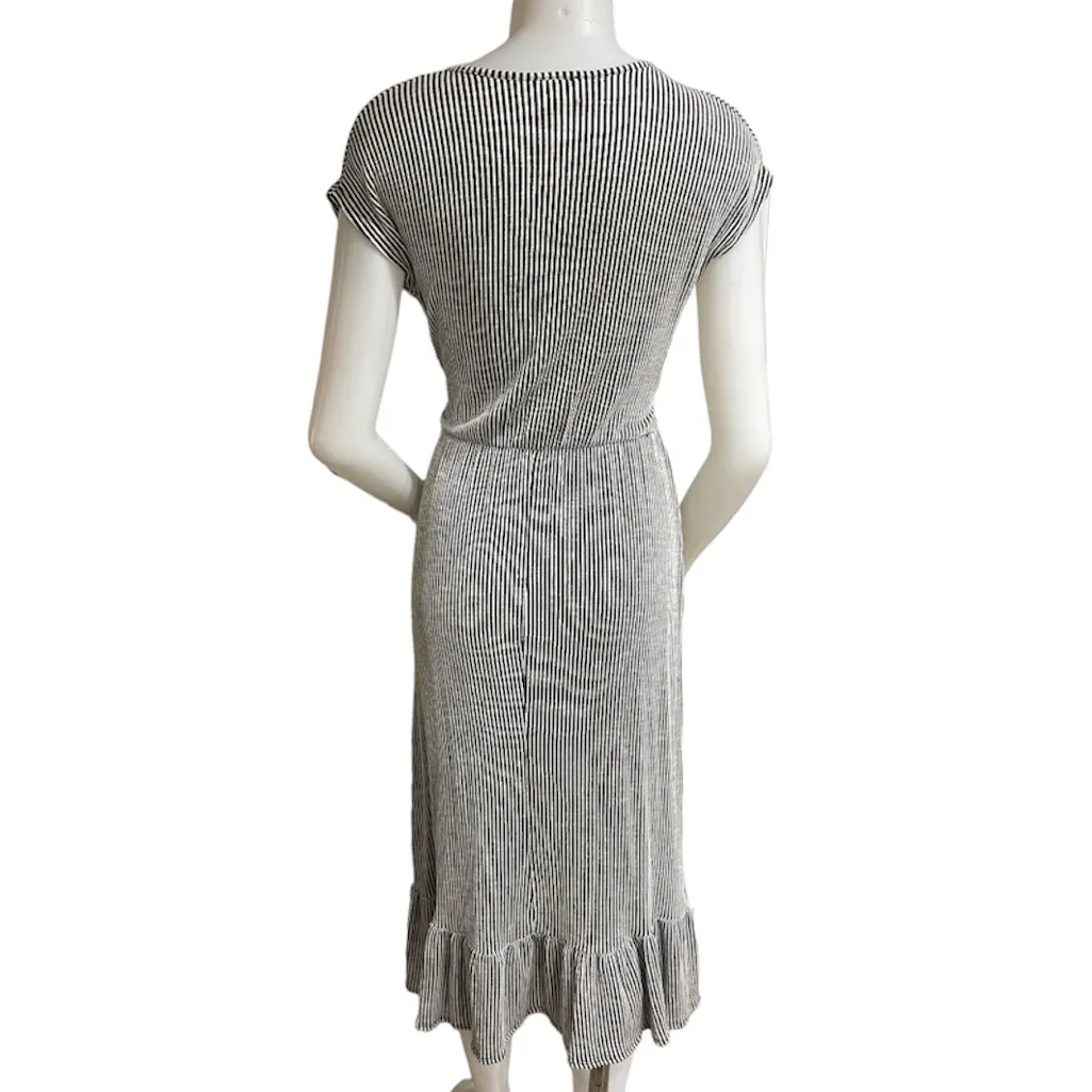 Caution to the wind  Striped Maxi Dress with belt size Large - Image 2