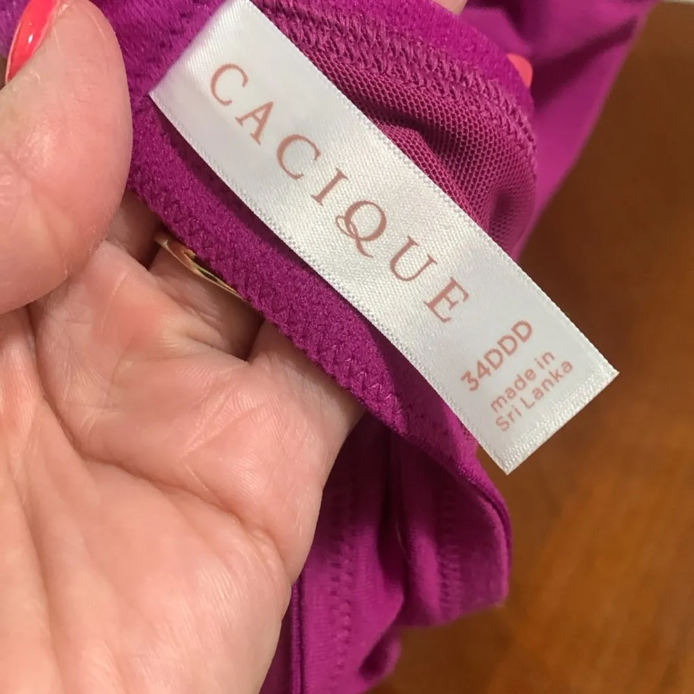 CACIQUE 34DDD NWT boost plunge purple bra - Image 8