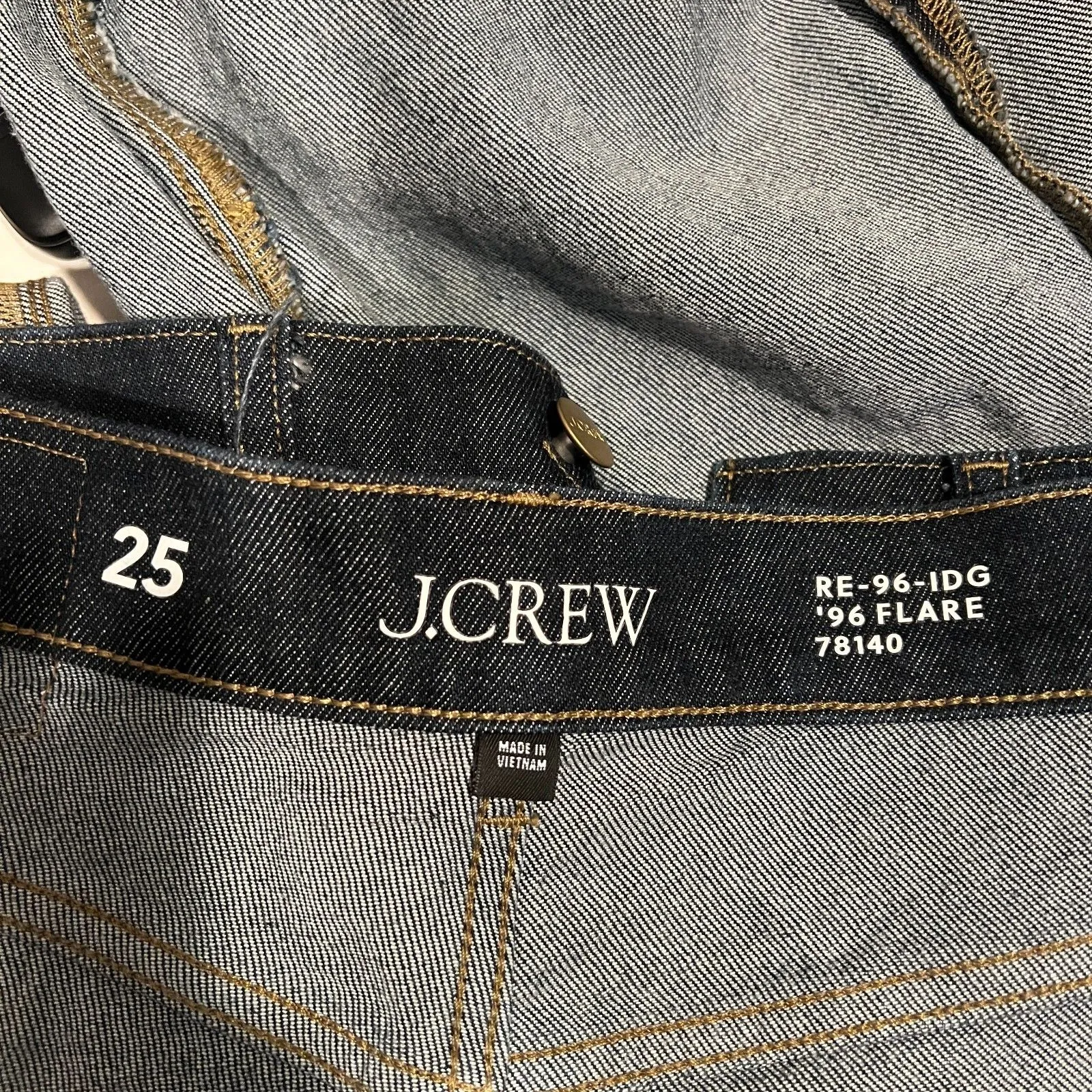 J Crew Jeans Size 25  '96 Flare High Rise Button Fly Dark Wash RE-96-IDG - Image 7