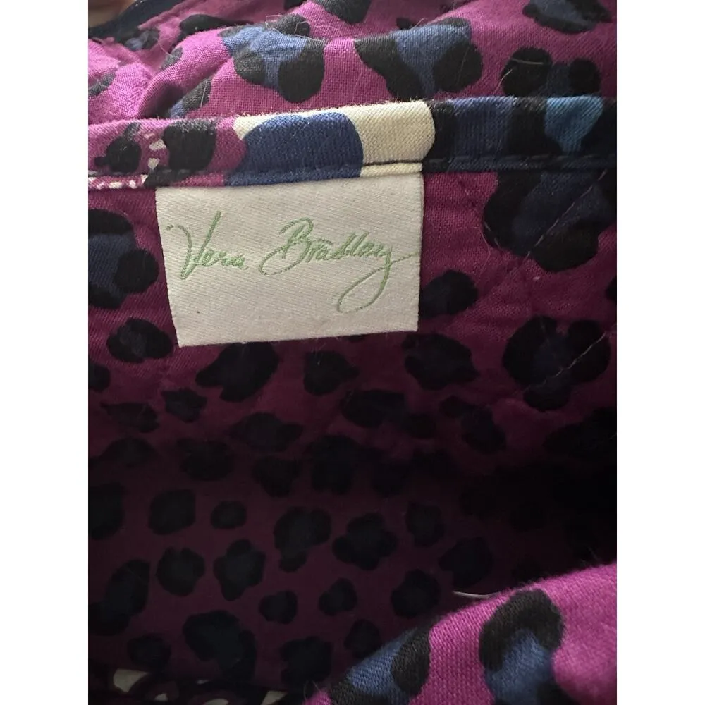Vera Bradley African Violet Purple and Blue Tote Shoulder Bag With Pockets - Image 6