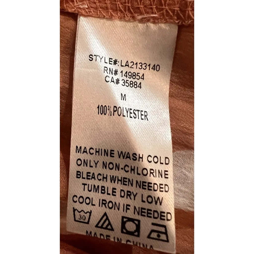 Sage  The Label ~ Smocked Top Light Orange & White ~ Size Medium - Image 8