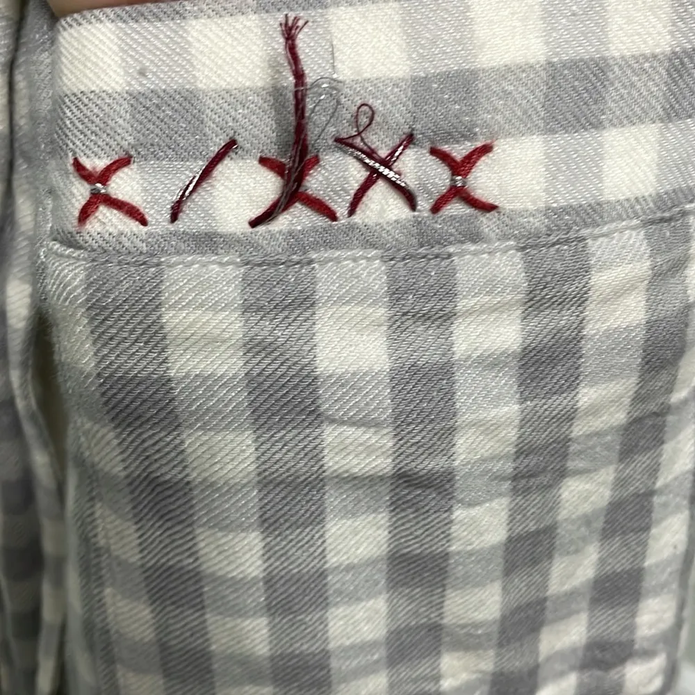 ANTHROPOLOGIE Saturday Sunday Robe Gray Checkered Pattern - Image 5