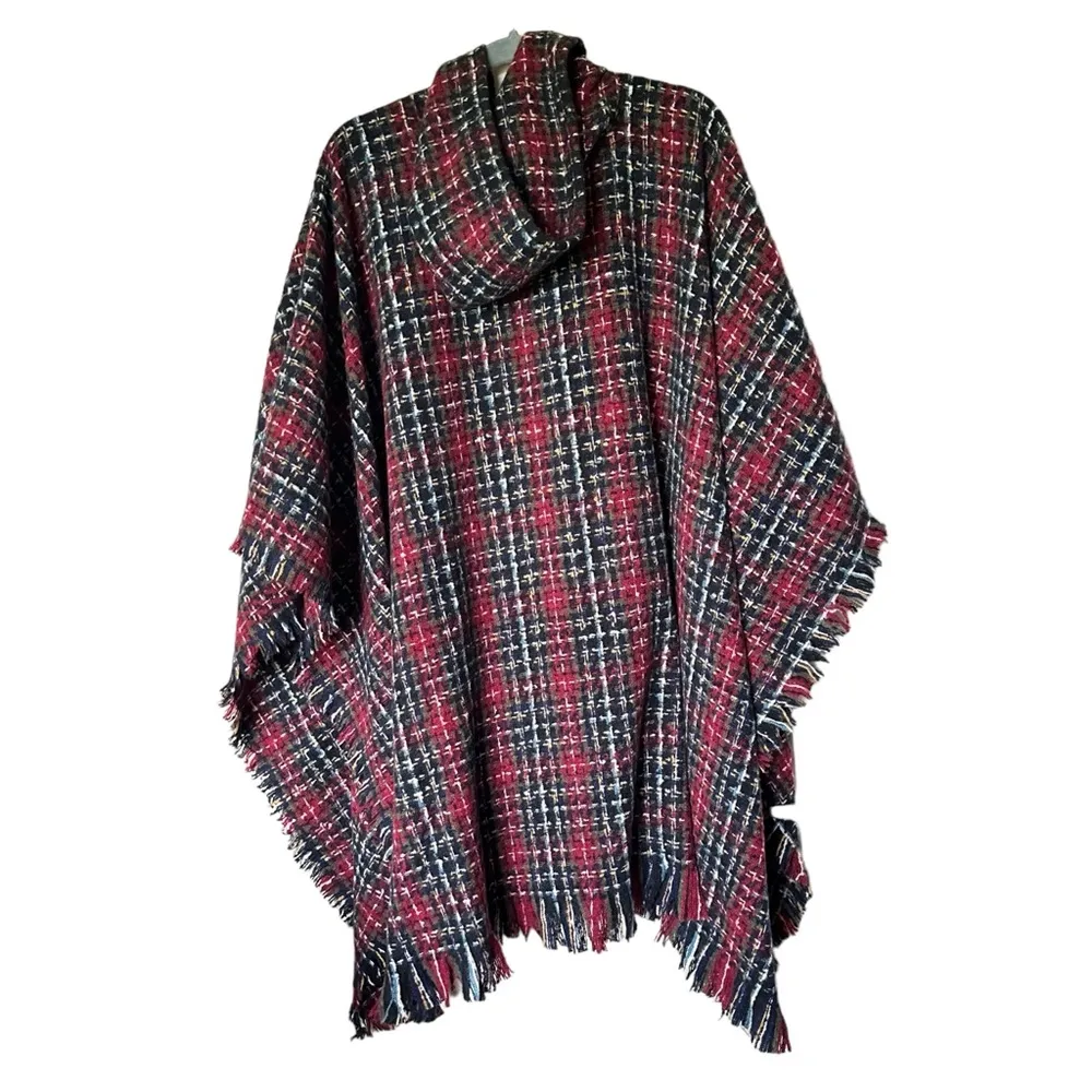 Torrid Ruana Soft Knit Poncho Sweater Red Toggle Closure One Size - Image 2