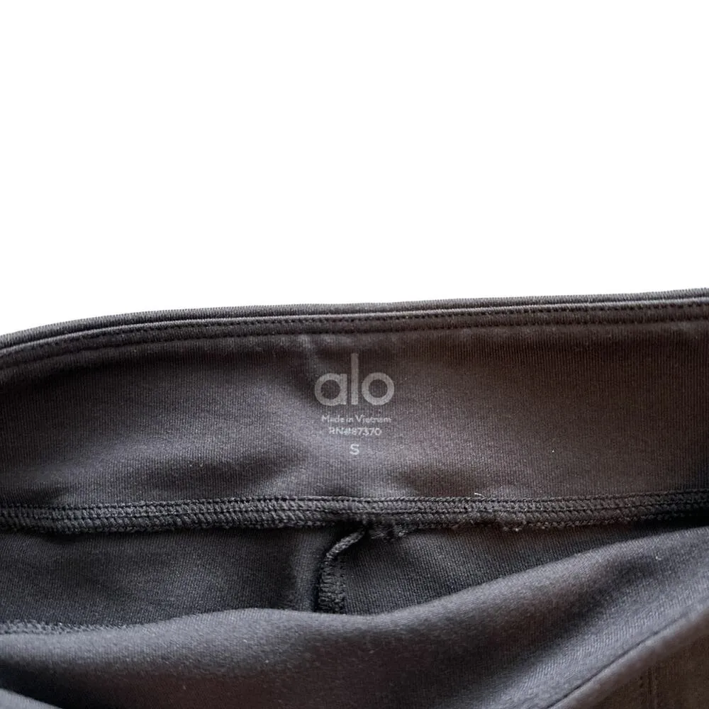 Alo Yoga Airbrush High Waist Flutter Flare Split Legging Pant Black Small - Image 11