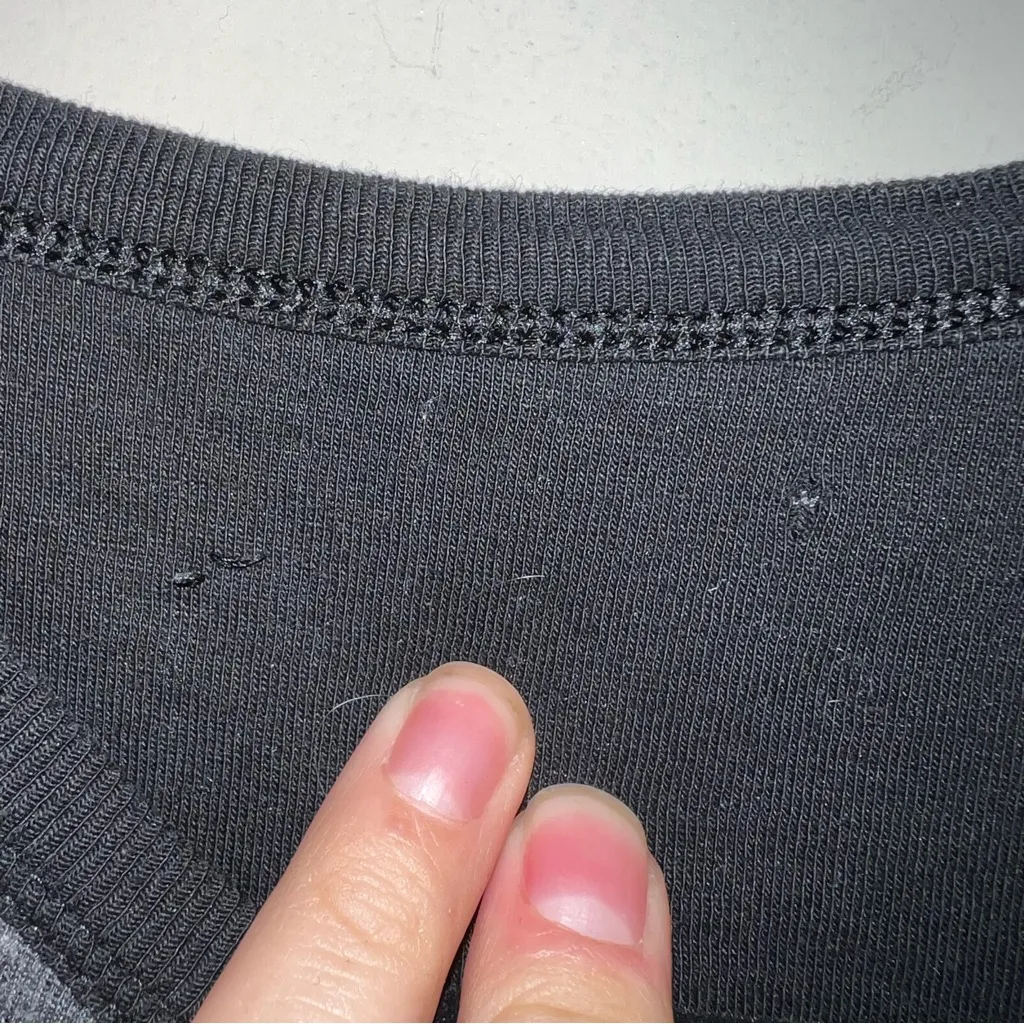 Alp N Rock Apres ANR Women’s Crew Shirt in Heathered Black with Faux Leather Gray Size M - Image 10