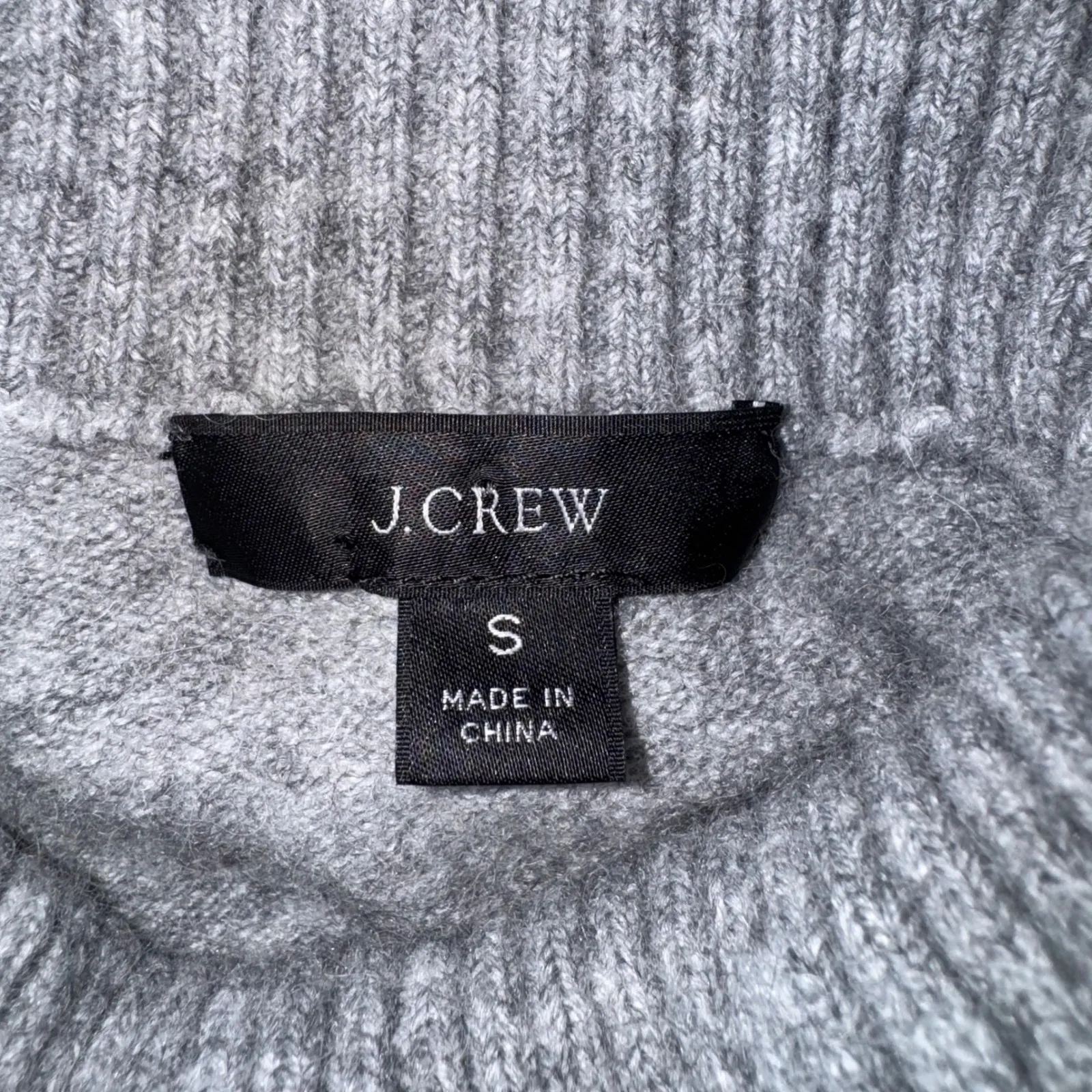 J. Crew Merino Wool Alpaca Blend Grey Turtleneck Sweater Women's Size S Gray - Image 6
