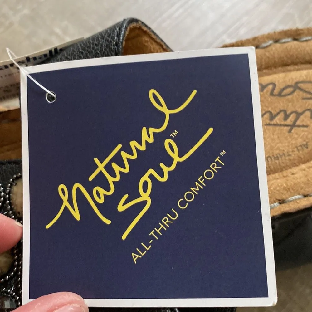 Natural Soul By Naturalizer Saymore Sandals Womens 6.5 Embellished Boho Wedge - Image 10