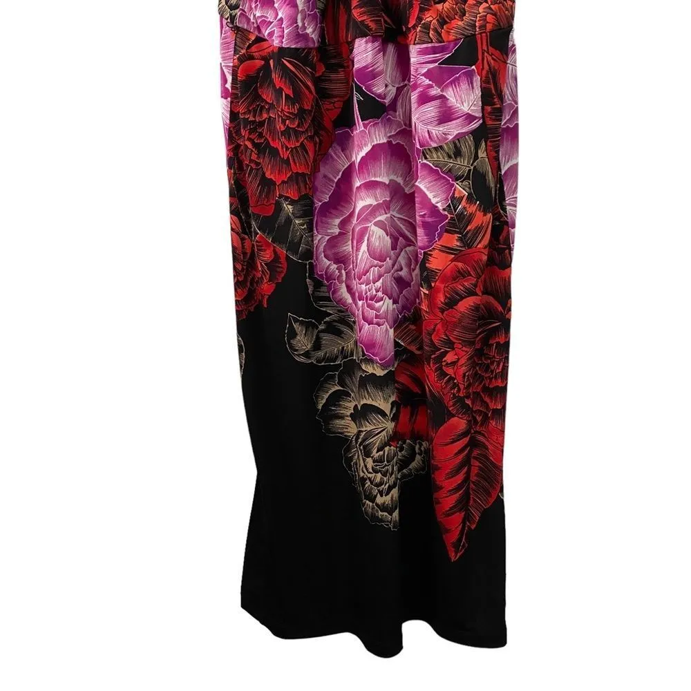 T Tahari Floral Halter Crisscross Neckline Women’s Dress 10 Side Slit Mod Praire - Image 13