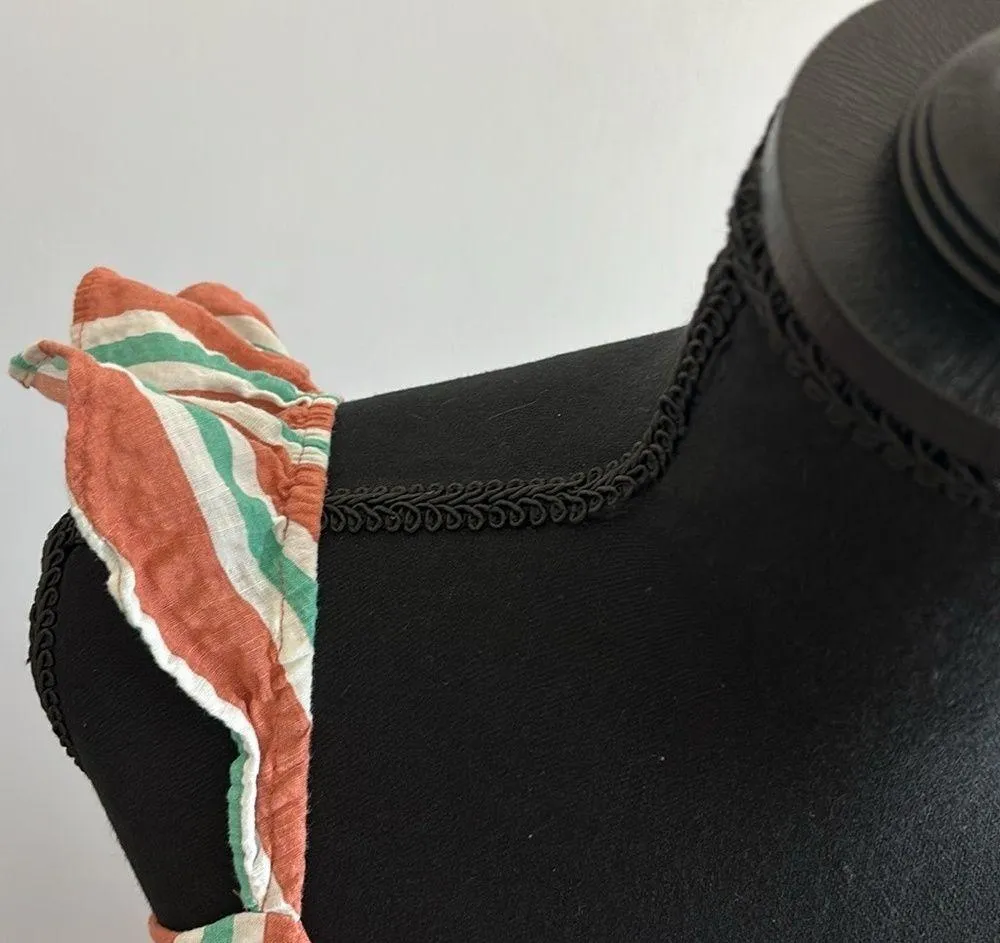 Lauren Conrad Faux Striped Wrap Mini Dress Ruffle Sleeves Size XS - Image 4