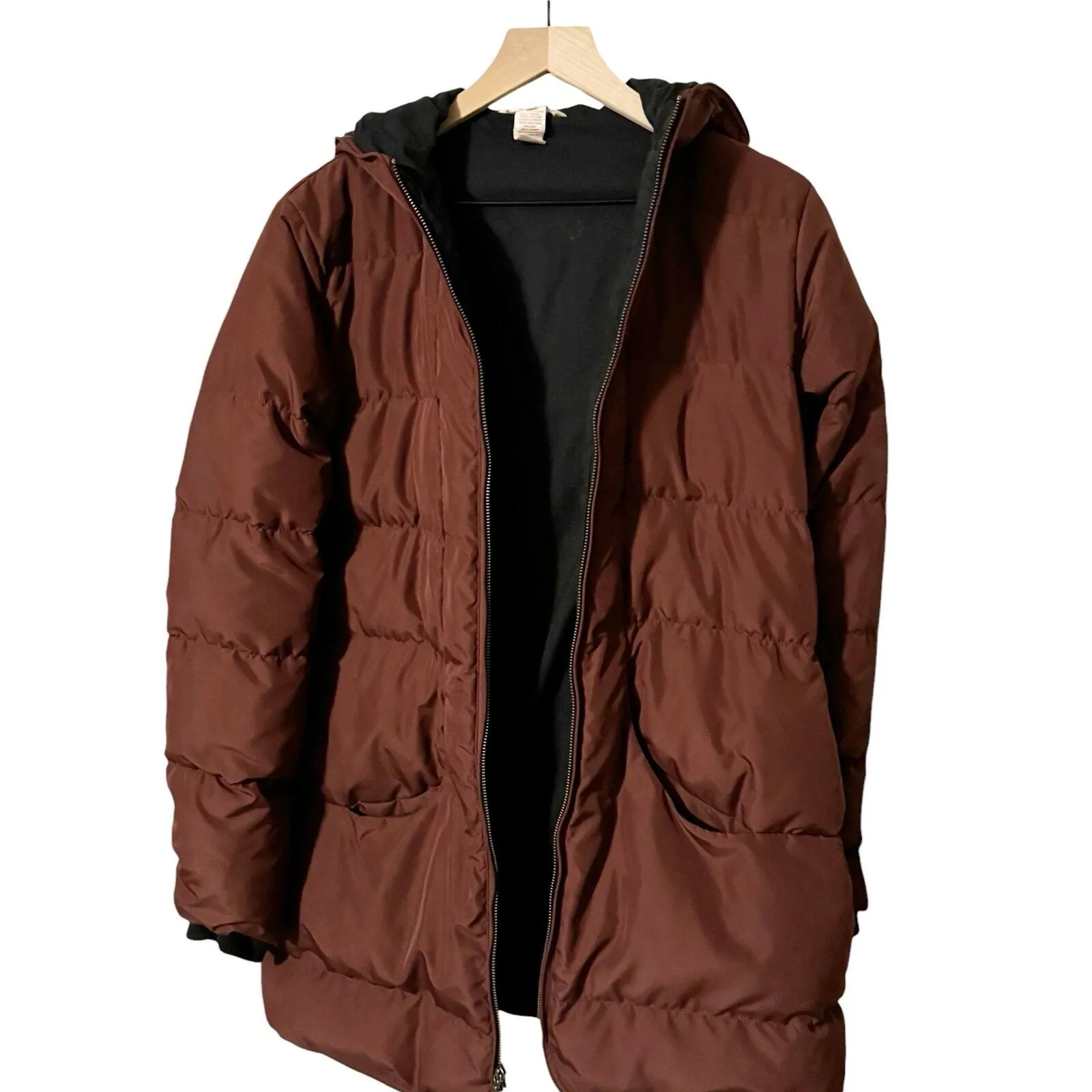 Sundance Medium Maroon Down Puffer Coat Hooded Warm Jacket Womens‎ Feather Fill - Image 3