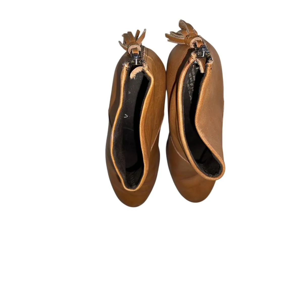 Toms Light Brown Leather Ankle Boots With Back Zipper Women’s Size 7 - Image 5