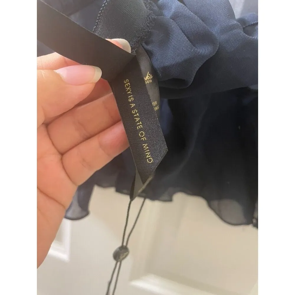 new Fredericks of Hollywood Sheer Mesh Rowen Chiffon Sleep Cami top black M - Image 8