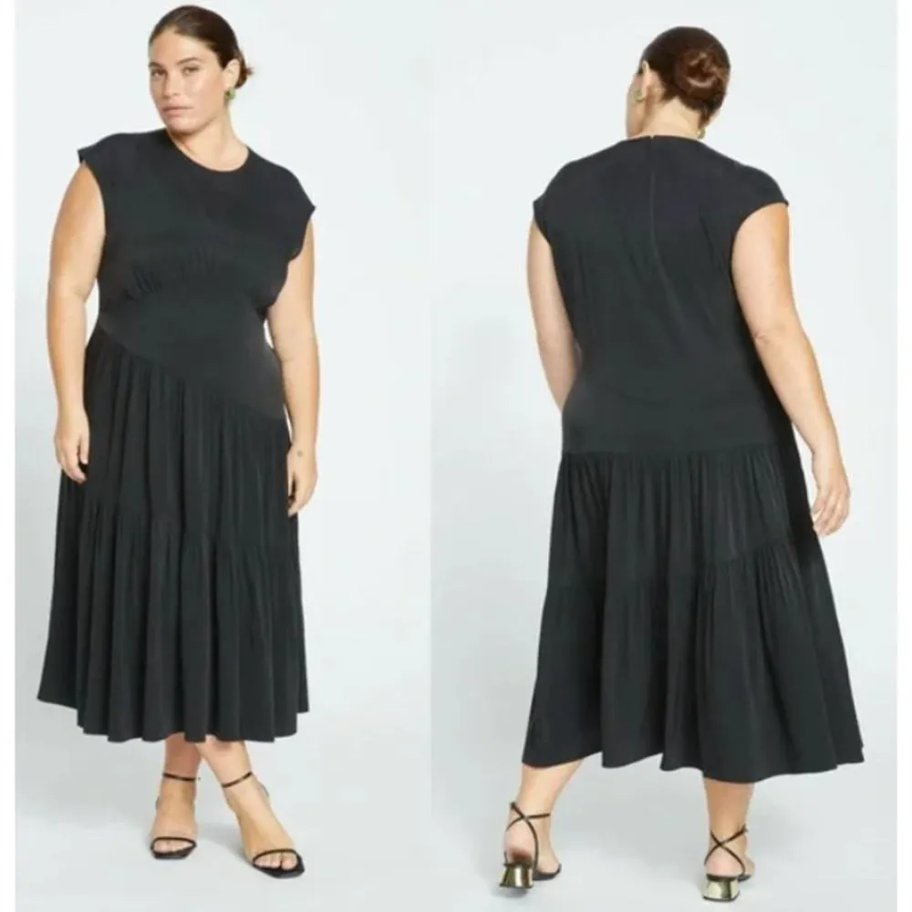 NWT Universal Standard Paloma Tiered Cupro Dress Size Medium 18/20 Plus Size - Image 11