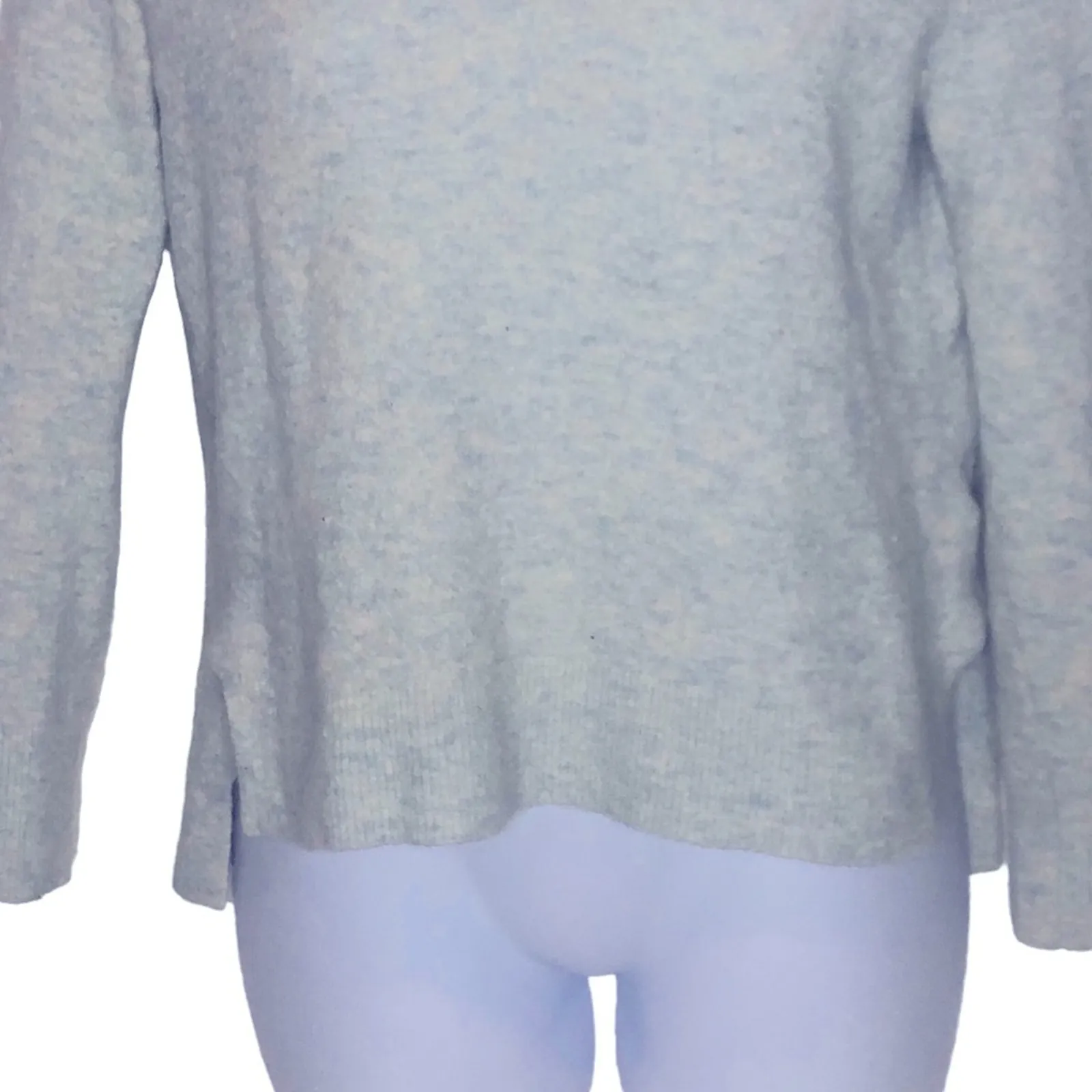 Banana Republic Aire Wool Alpaca Turtleneck Sweater Blue Green Cream M - Image 6