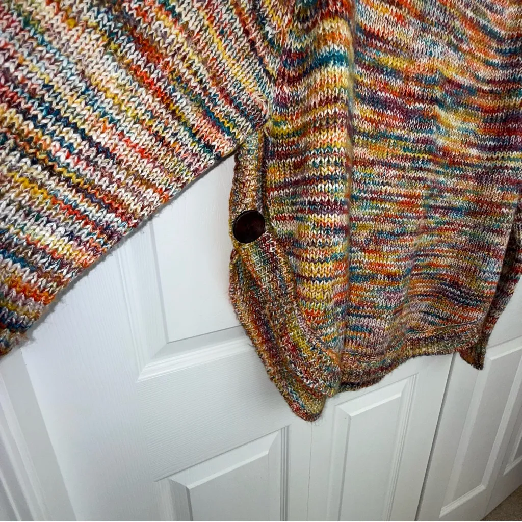 Ella Rose Acrylic Multicolor Knit Sweater Boxy Oversized Large Womens Sweater Red - Image 4