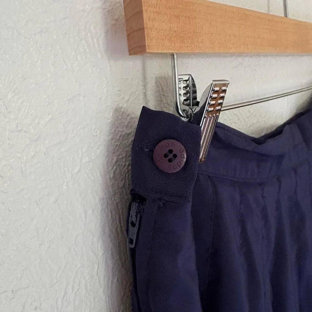 Vintage 80s 90s Adidas navy blue pleated mini tennis skirt golf activewear 14 - Image 3