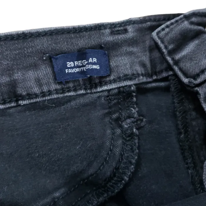 Gap Denim Jeans Size 29 Regular Favorite Jegging Skinny Jeans Stretch Raw Hem Black Faded - Image 6