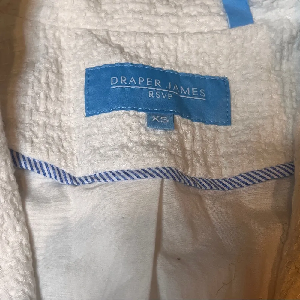 Draper James RSVP XS Textured White Blazer Jacket Preppy Country Club Coastal - Image 2
