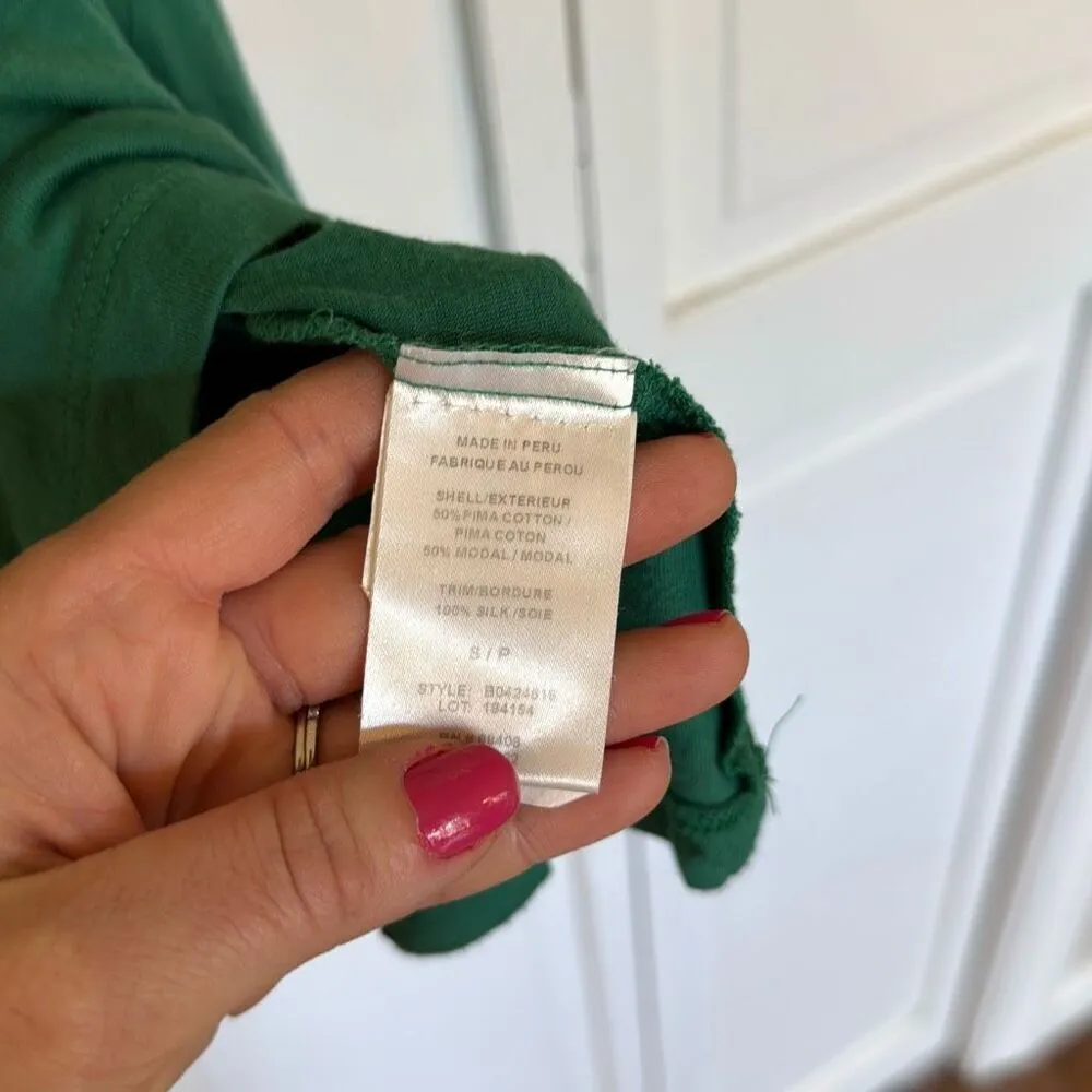 Theory Nadolin green silk pima cotton blend tank dress small - Image 7