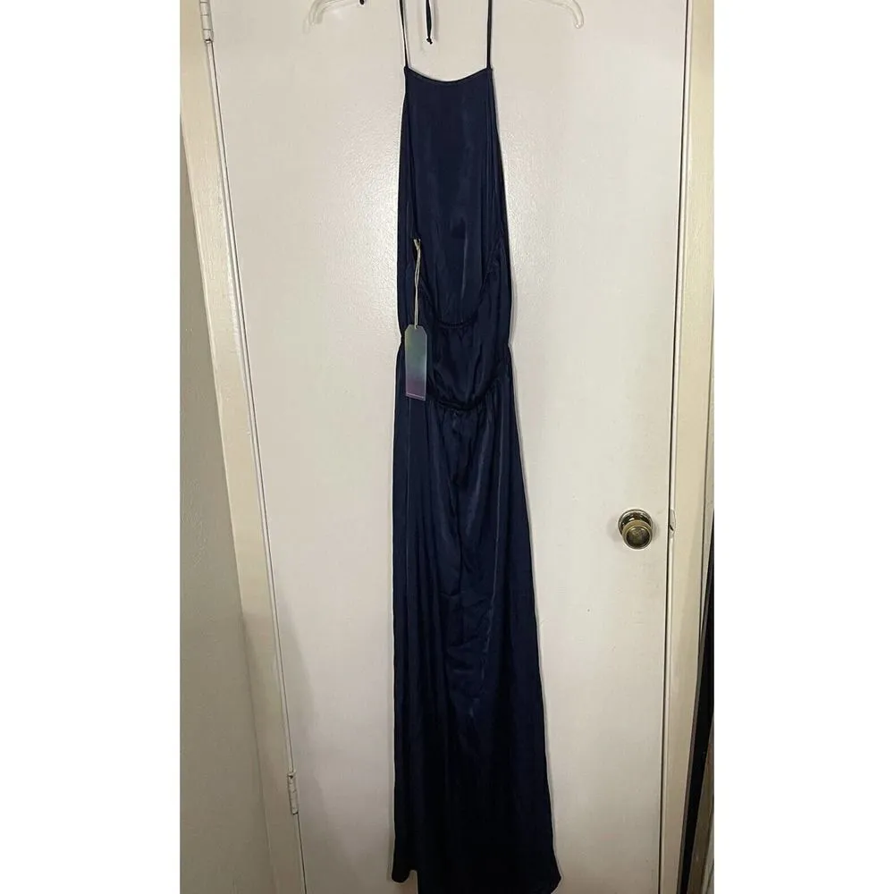 NWT Revolve Show me Your Mumu Heather halter navy side slit maxi dress small - Image 8