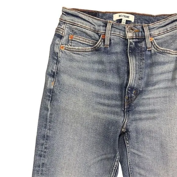 NWT Re/done Women's 70s Crop Bootcut Jeans‎ Size 26 Blue High-Rise Retro - Image 2