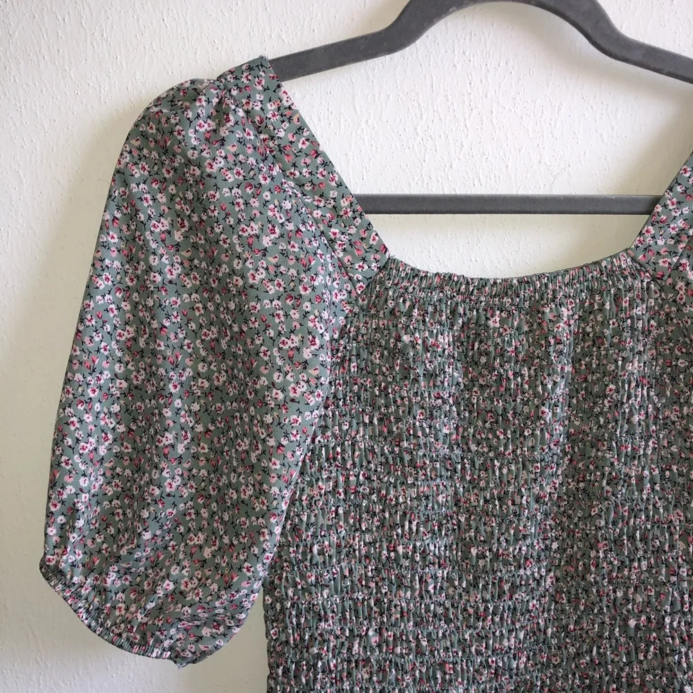Sienna Sky Blouse Floral Ruffled Sleeves Top Peplum Hem Sz S EUC Cottagecore - Image 3