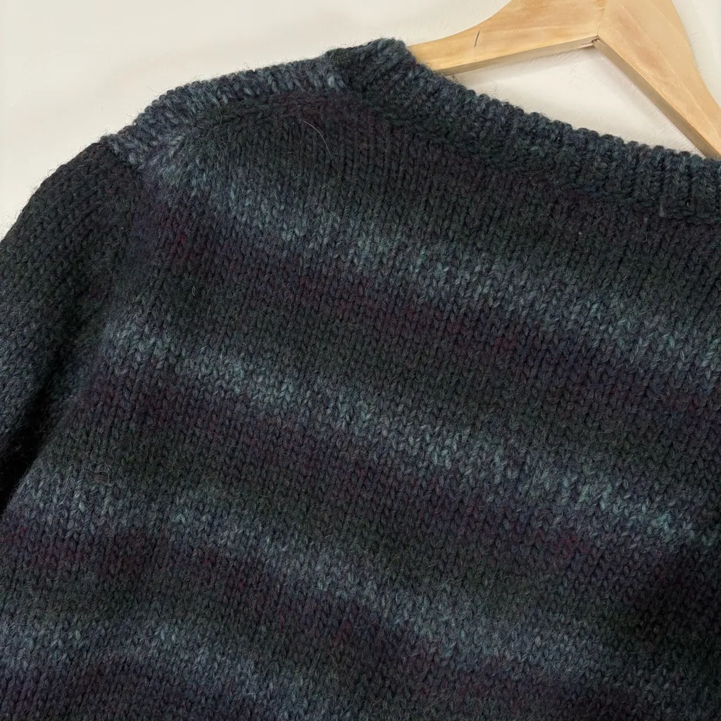 BLK DNM Women’s Italian Wool Blend Sweater Size XL Blue Purple Striped - Image 5