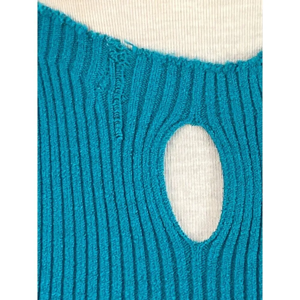 Ronny Kobo Jerrie Knit Dress in Tidepool Small Womens Bodycon Mini Blue - Image 7