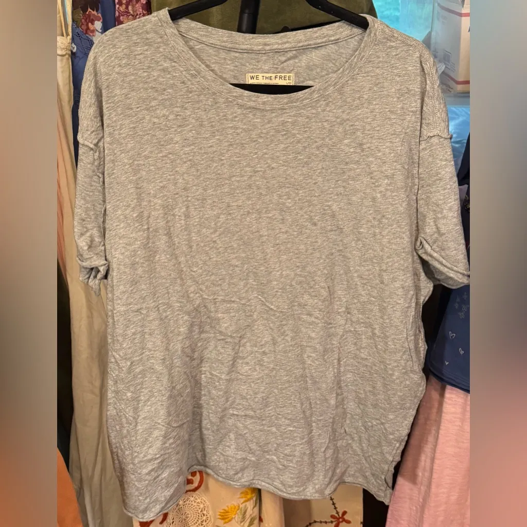 NEW Free People We the Free Nina Tee - Heather grey - Large, XL - Image 7