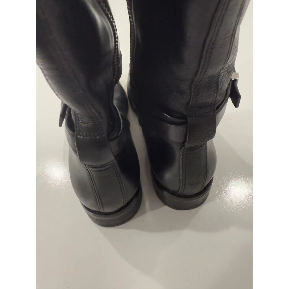 Michael Michael Kors Arley riding Black Leather Tall Boots Size 6 - Image 12