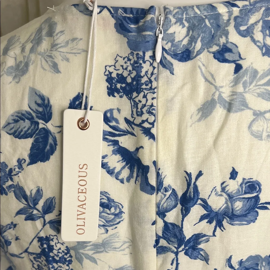 Olivaceous Blue Floral Midi Dress - Image 5