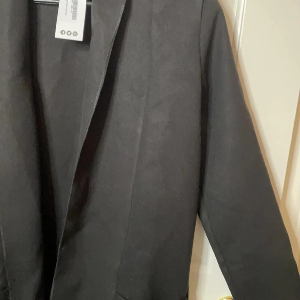 Boohoo collared light wool look coat black 8 NWT - Image 7