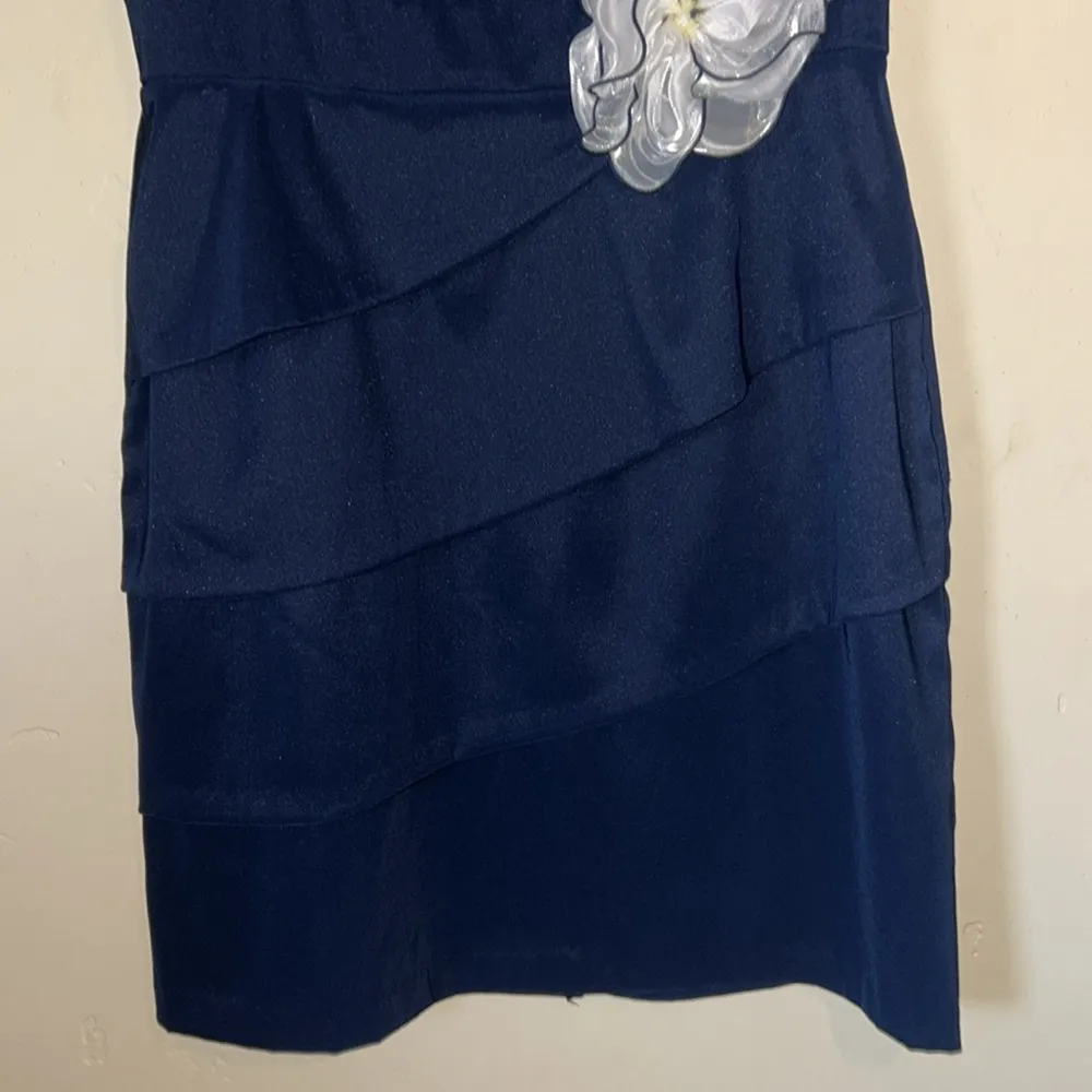 Dress Barn Collection Navy Blue Sleeveless Tiered Dress Sz 16 - Image 2